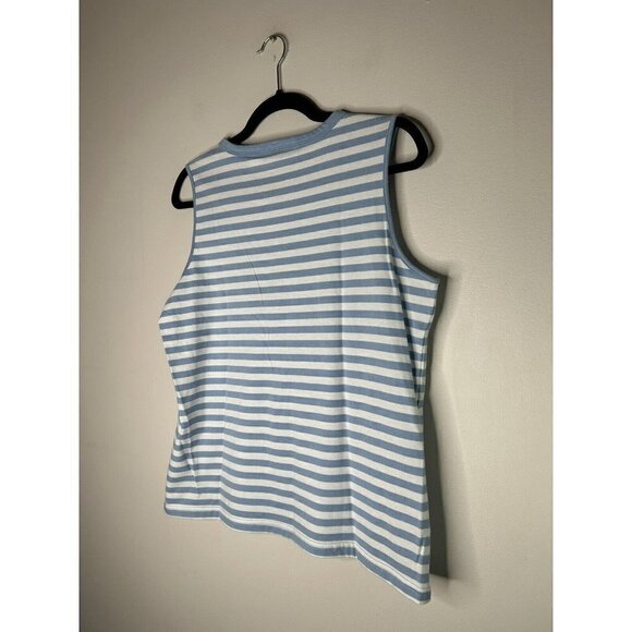 First Issue Liz Claiborne Blue White Striped Cherry Tank y2K Size Medium… - Picture 6 of 11